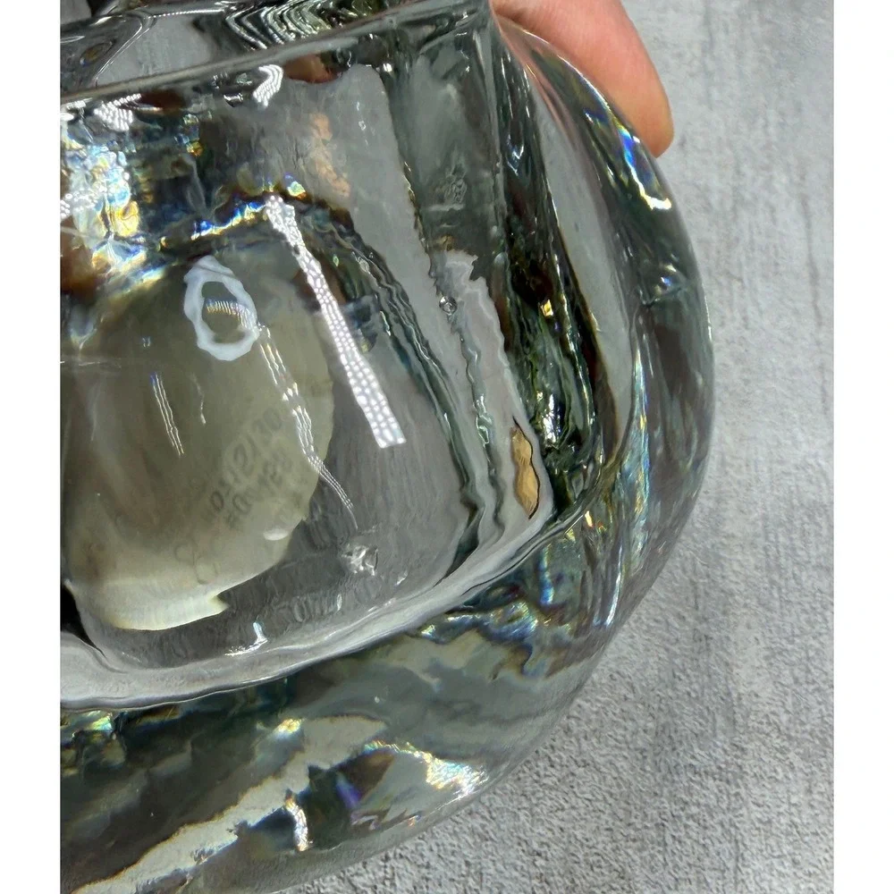 Vintage Cat Votive Holder Crystal Glass Sleeping Feline Tea Light Made USA 90s
